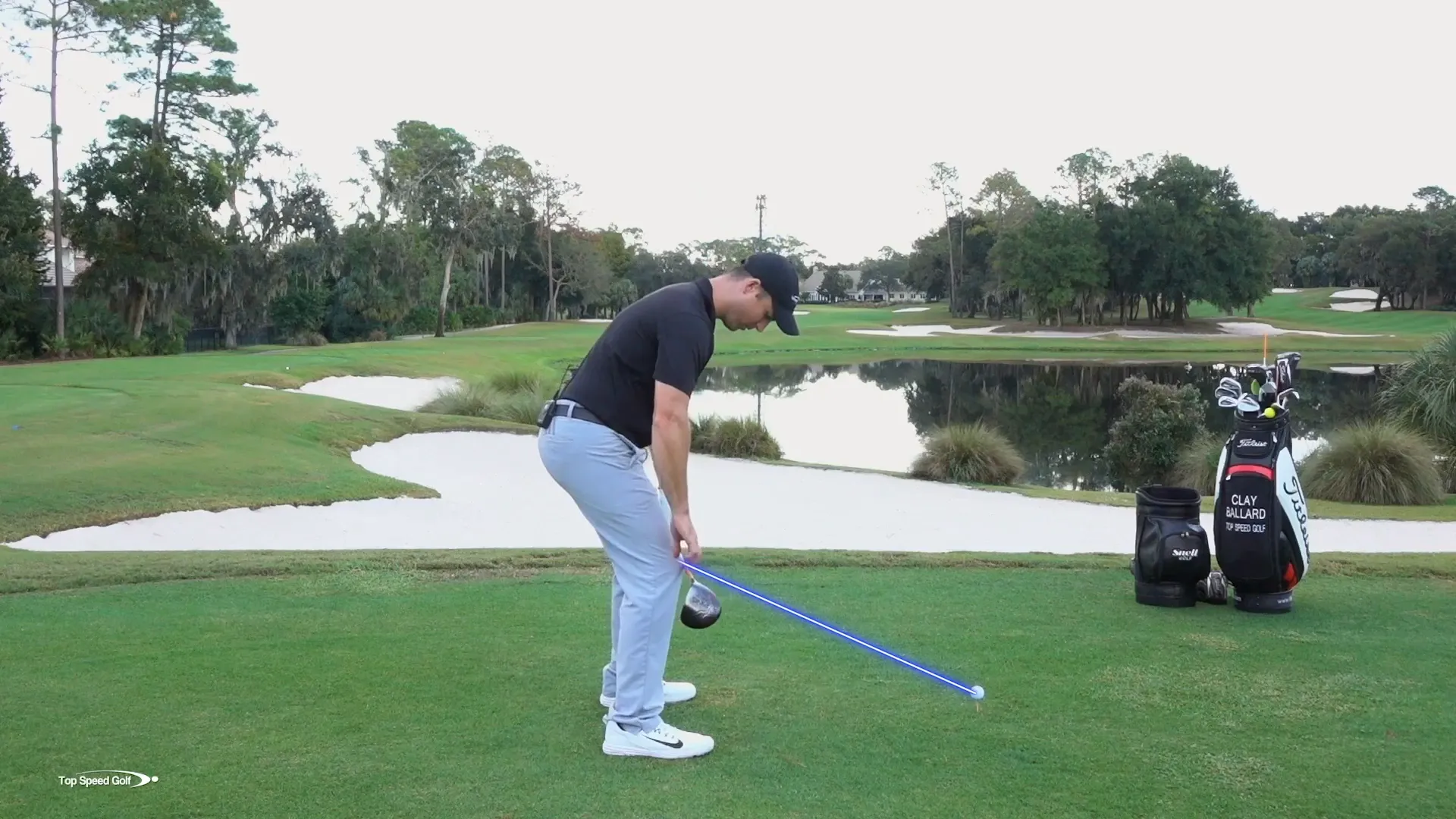 Visualizing the swing plane as a plane of glass from the knees