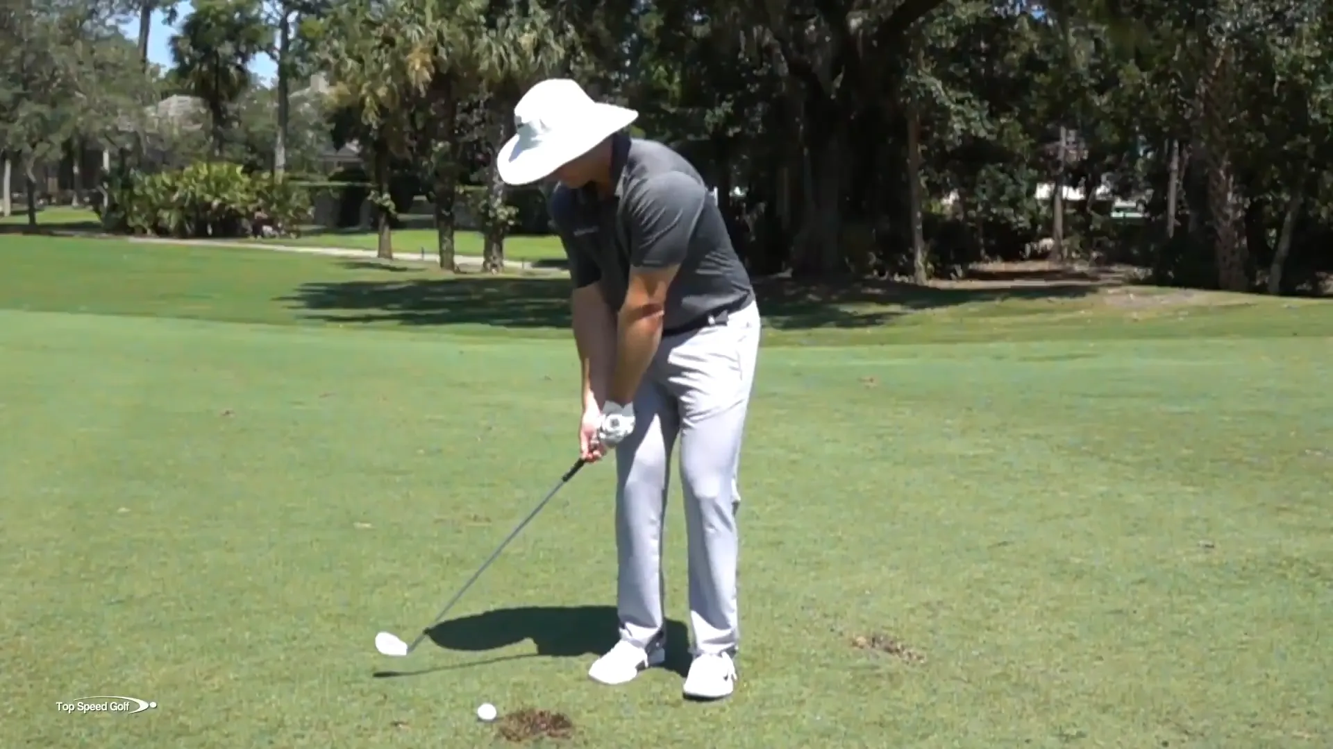 Demonstrating hip movement during the swing