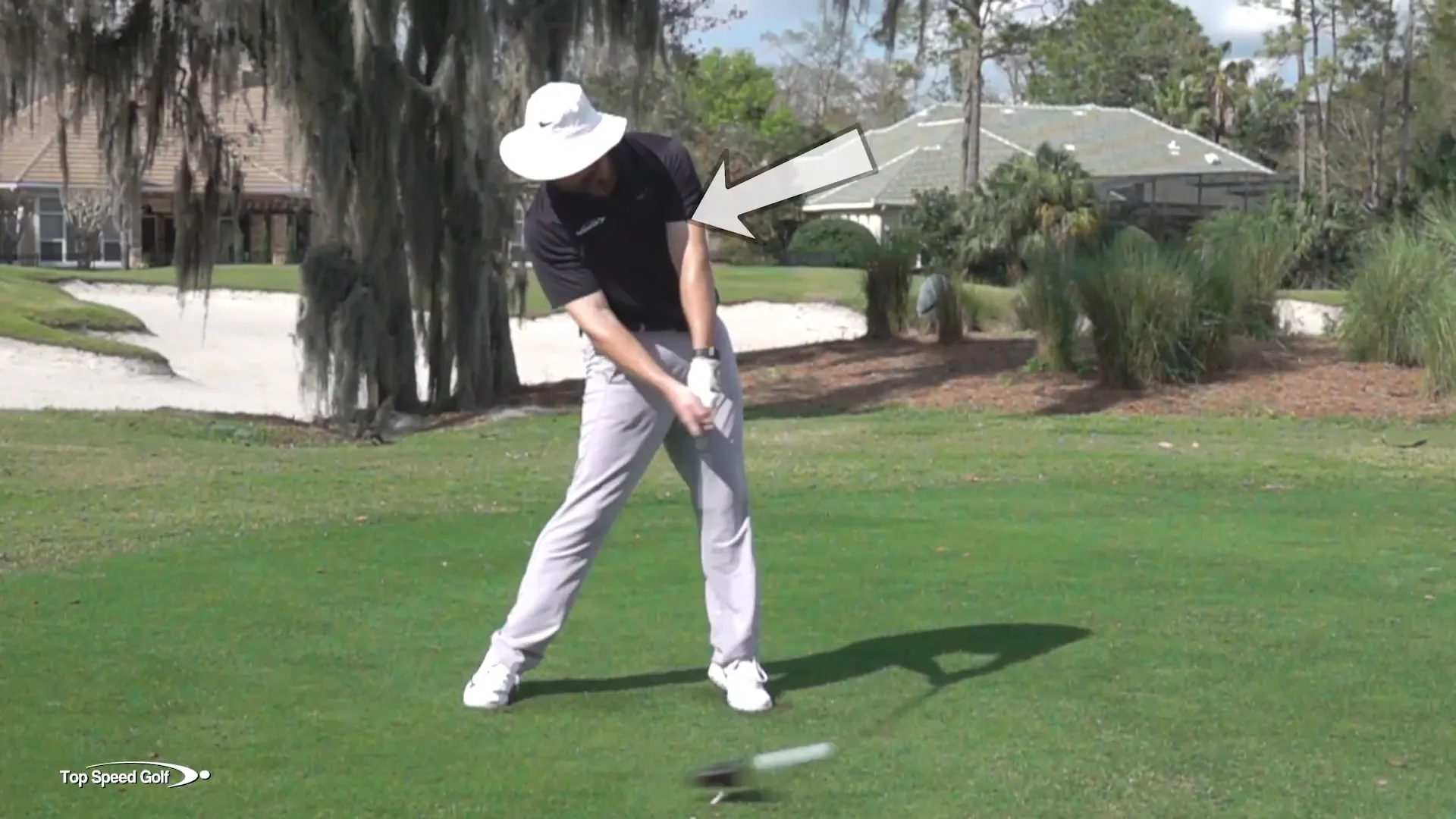Left arm positioning during swing