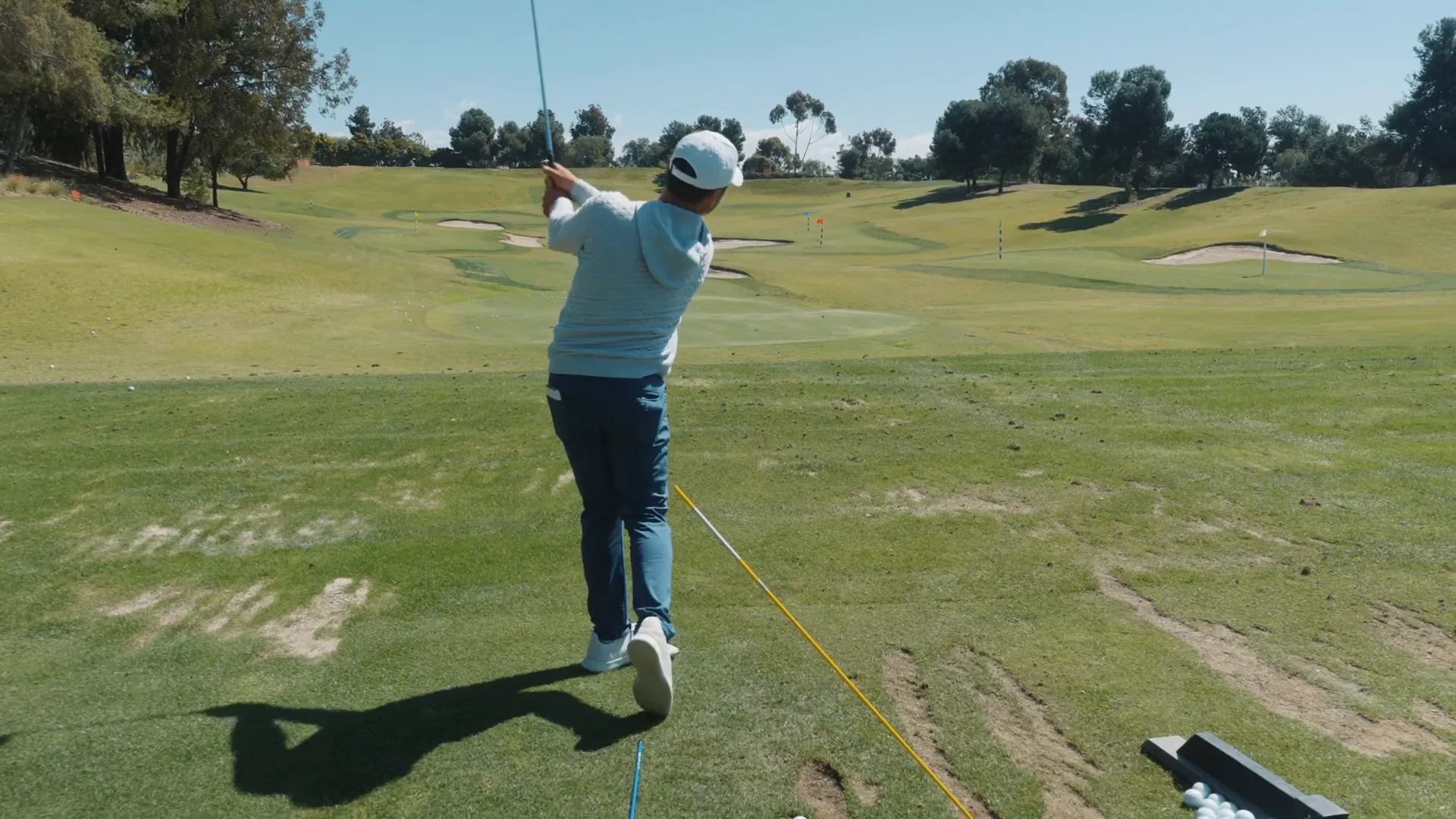 Illustrating the transition move in golf
