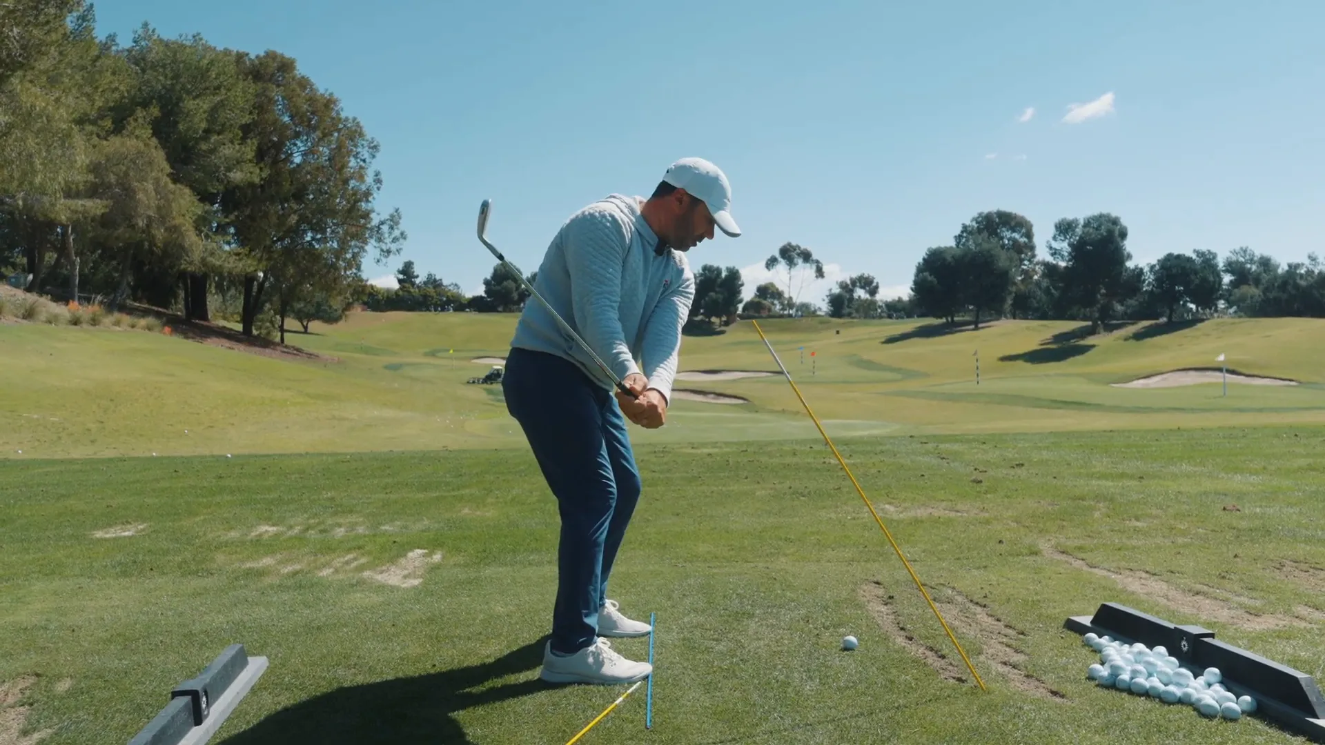 Demonstrating the slot position in golf