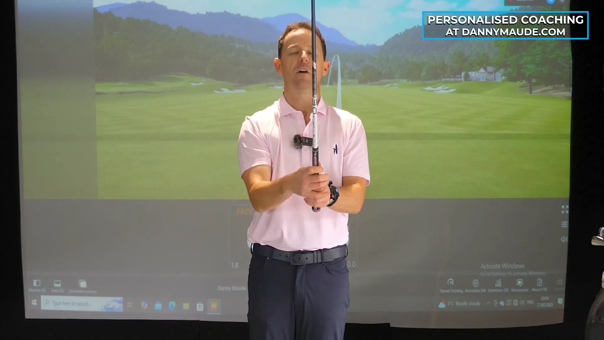 Practicing clubface awareness exercise