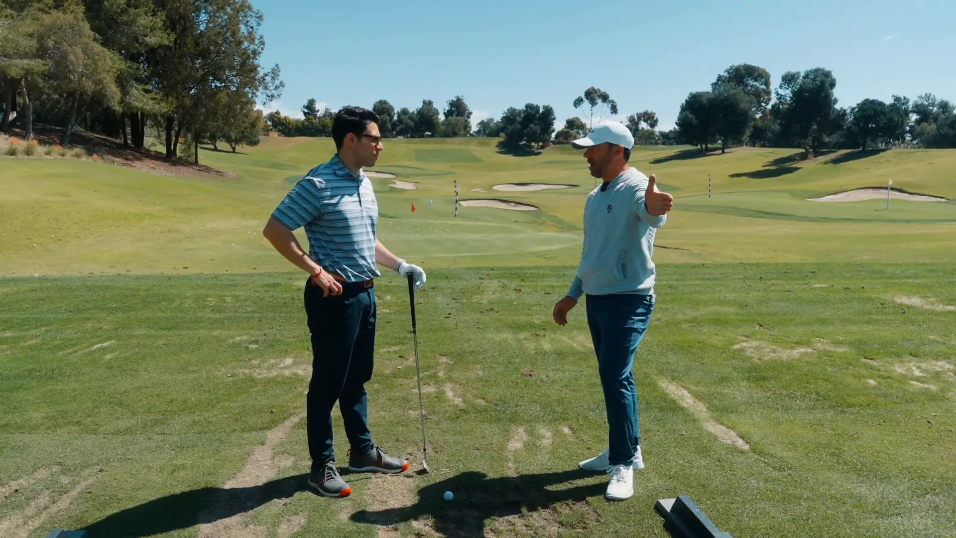 Demonstrating body movement in a swing