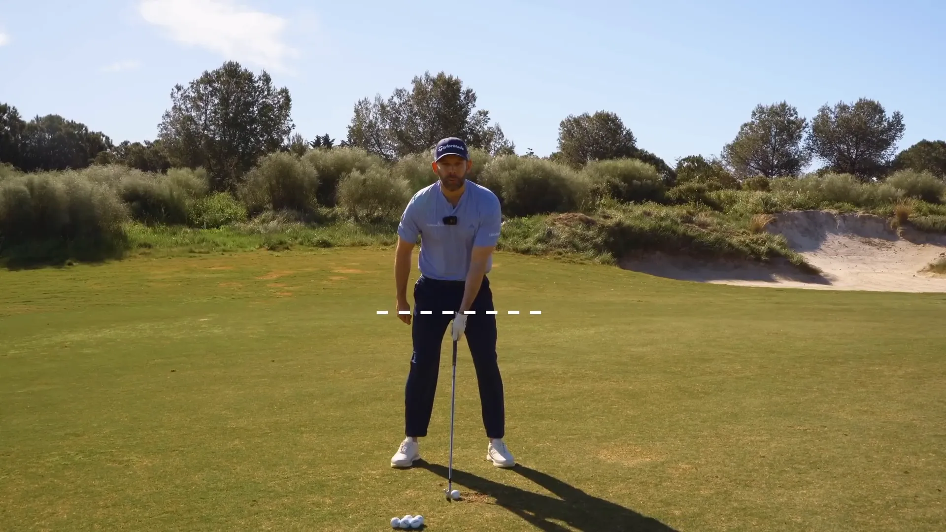 Marking the top of the grip in setup.
