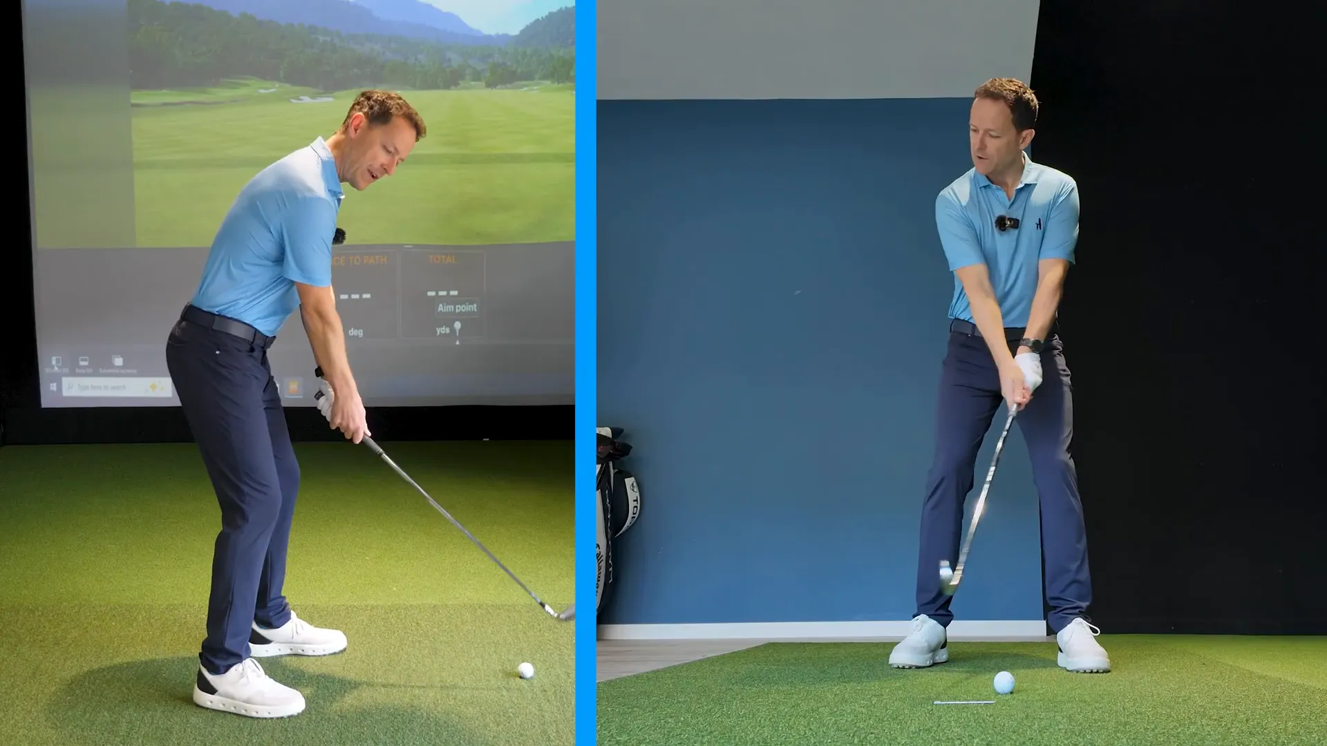 Paul practicing his swing to feel the club head.