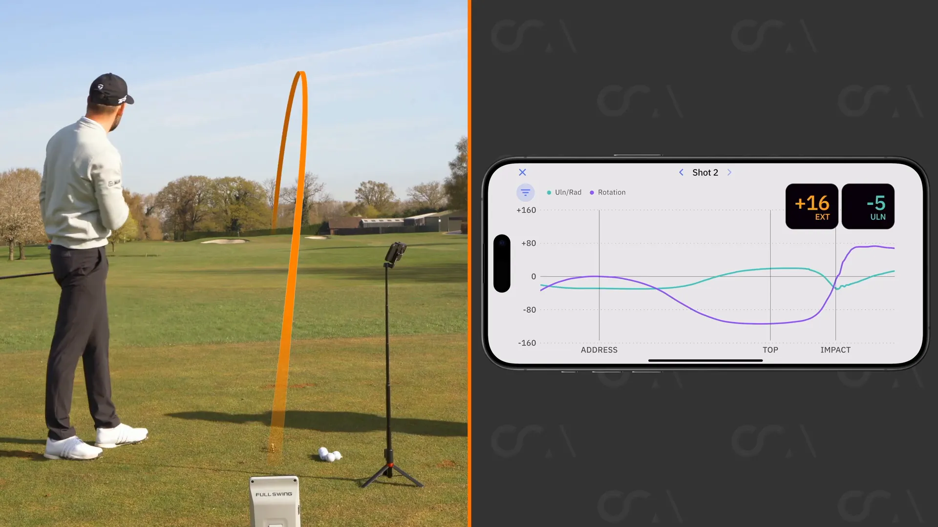 Final swing position