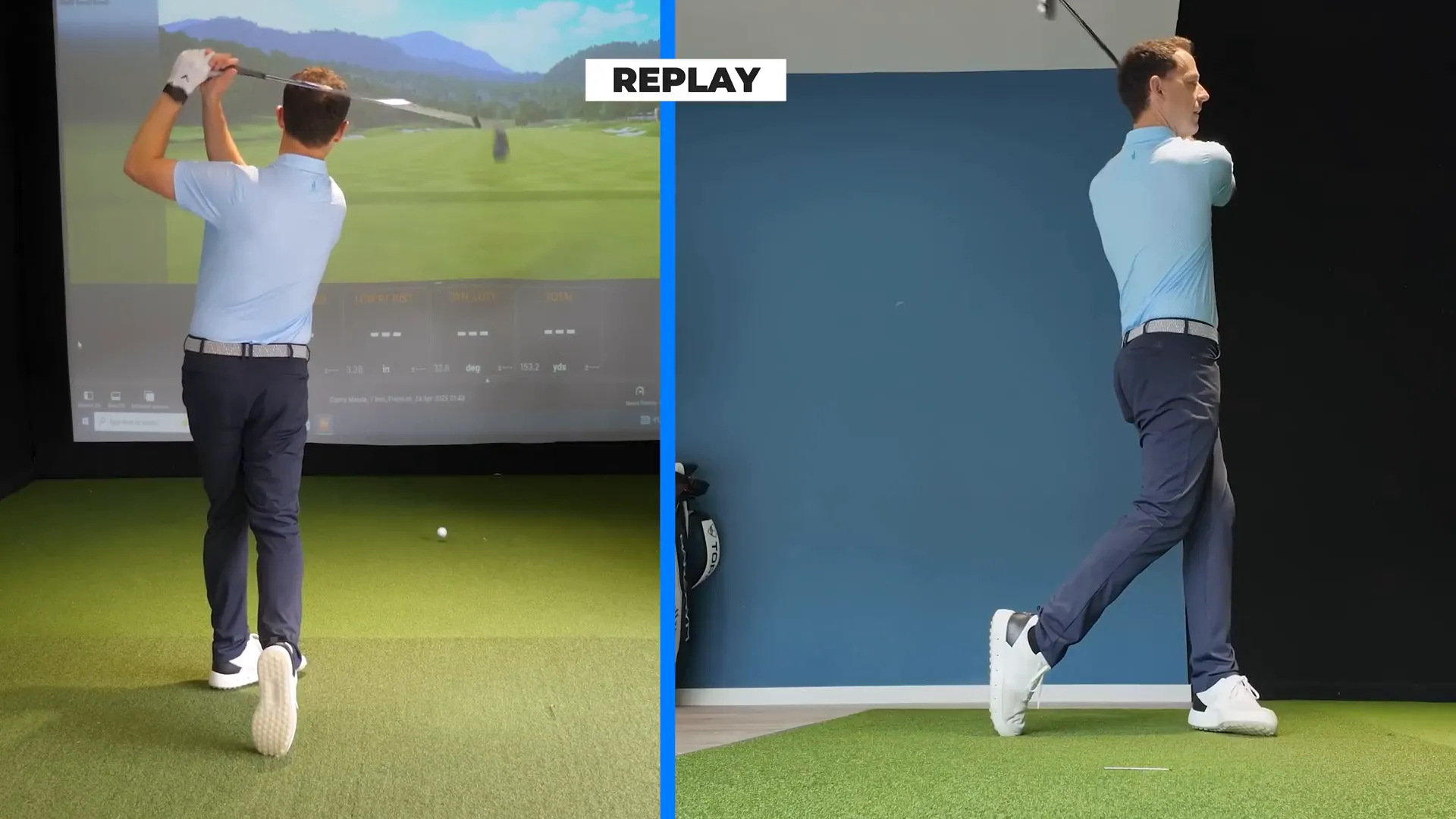 Illustration of compression in golf swing
