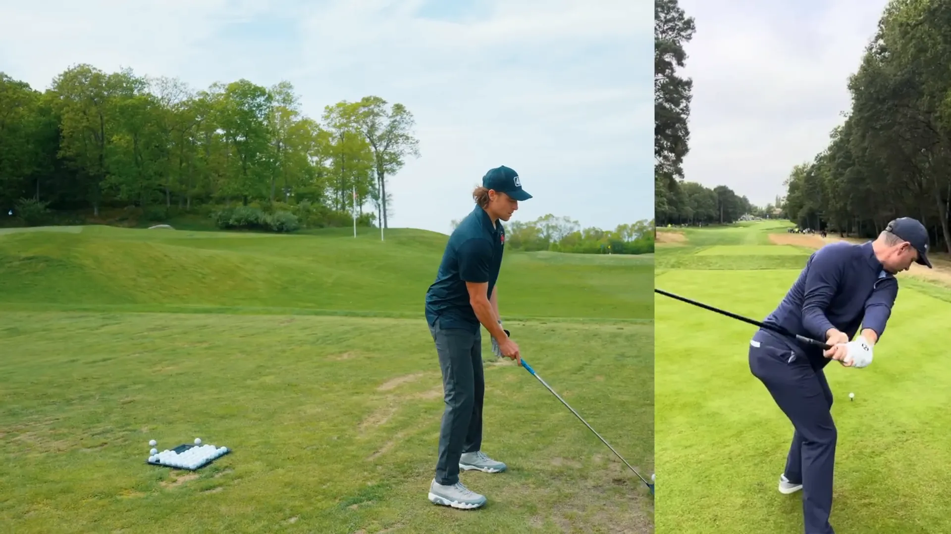 Golf swing showing sternum facing target during downswing