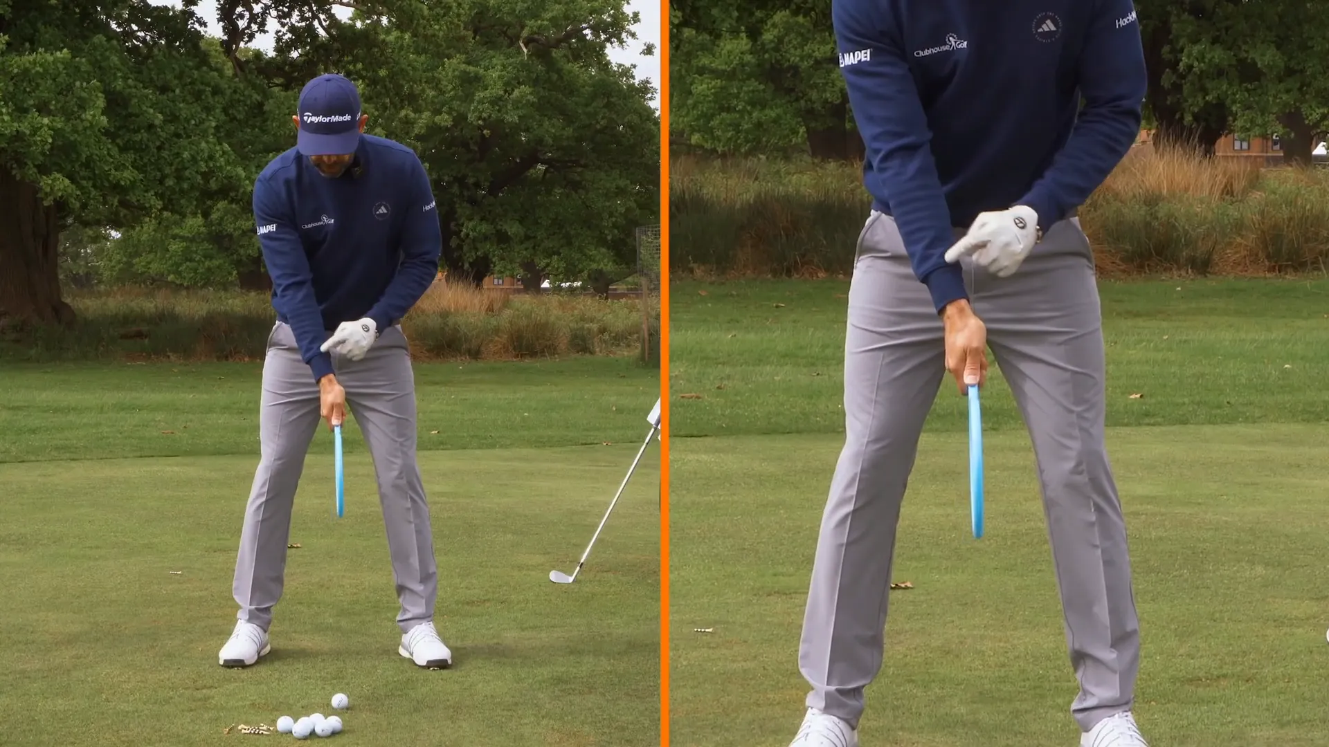 Close up of wrist position with golf club