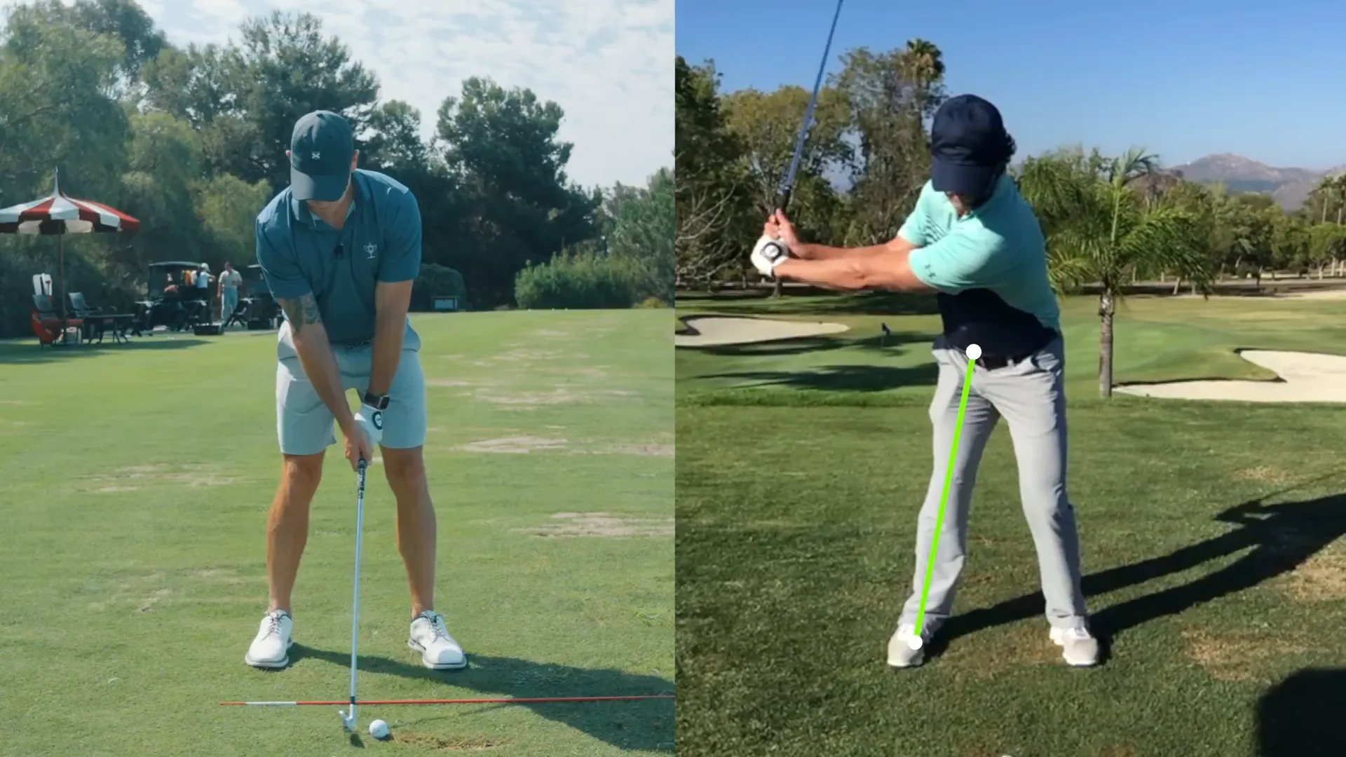 Outside of right hip inside of right foot: hip bump example