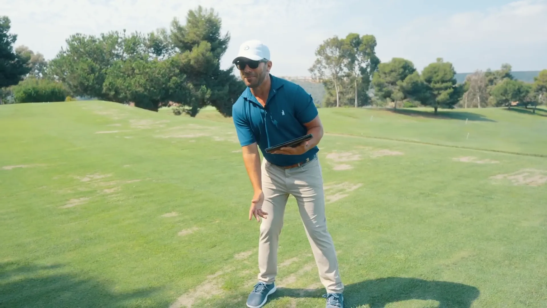 Close-up of grip check with hands on the club