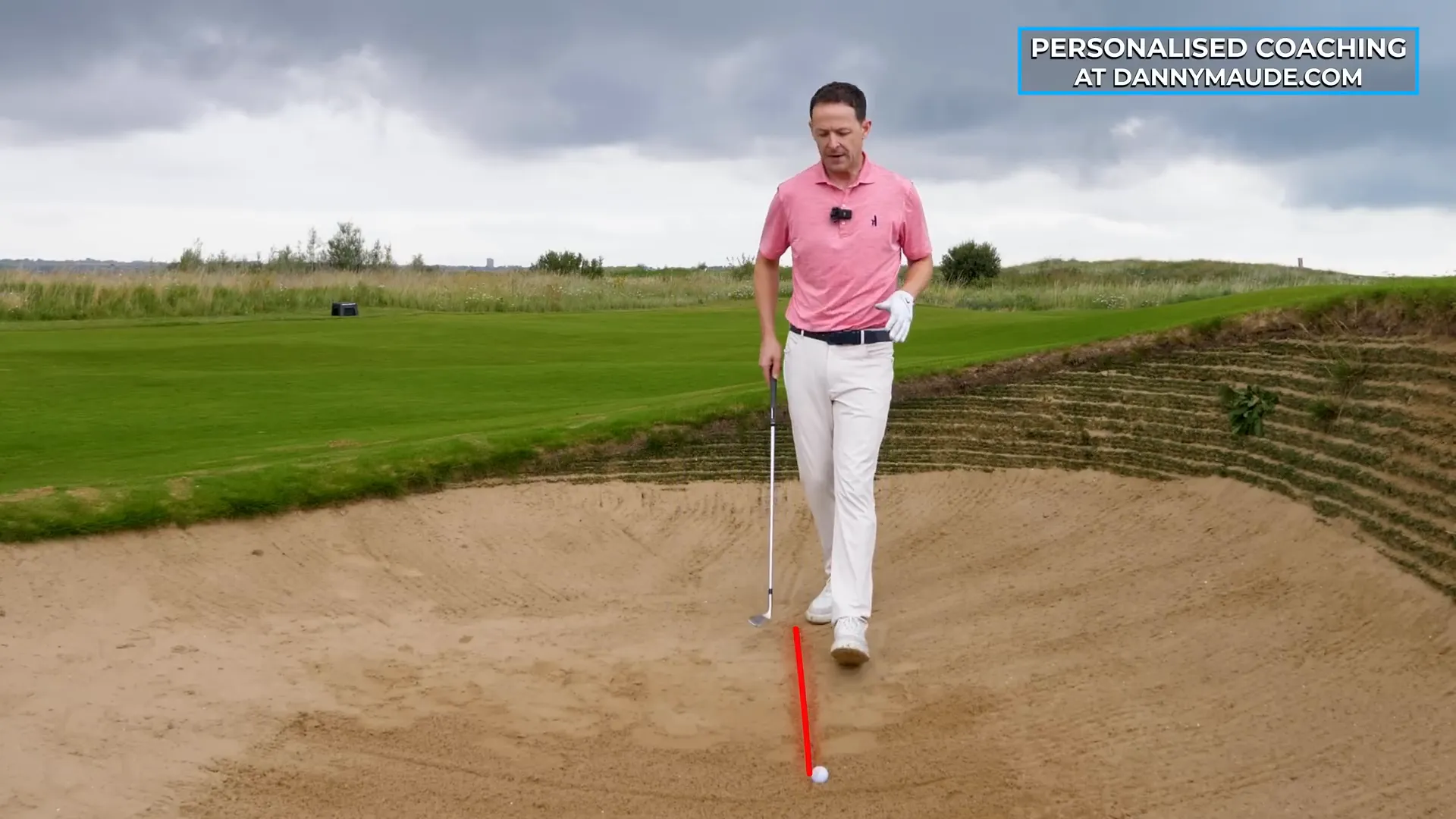 Drawing line in sand for golf bunker setup