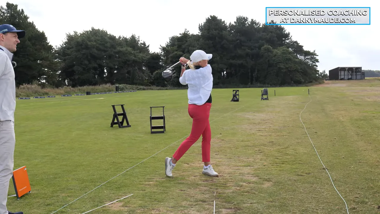 Tina hitting straighter drives after a setup correction