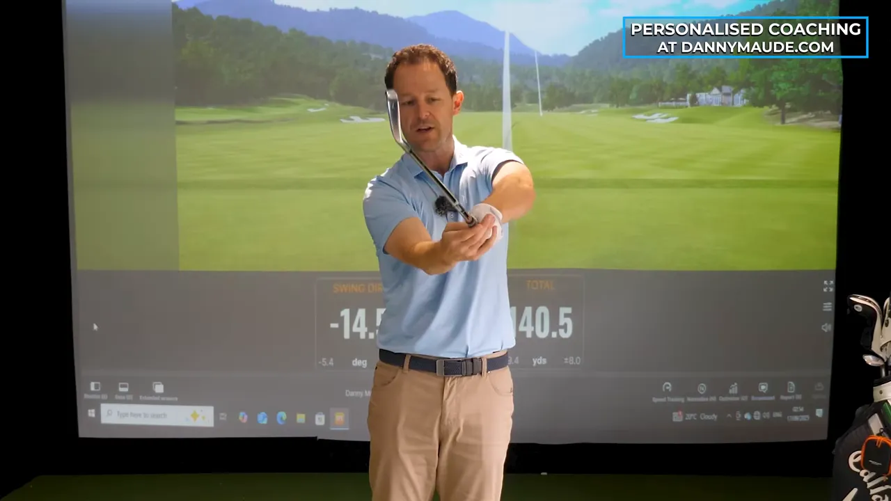 Coach demonstrating reversed forearm position to counter slice