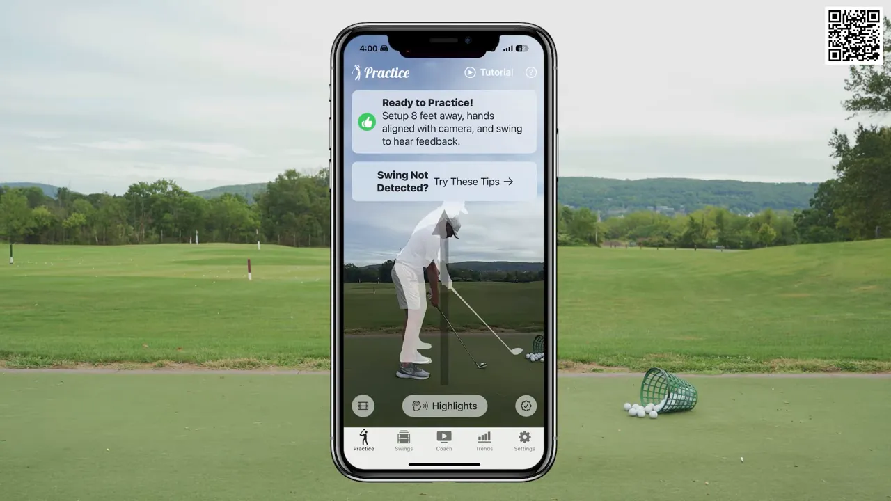 Use a phone camera behind you for swing feedback