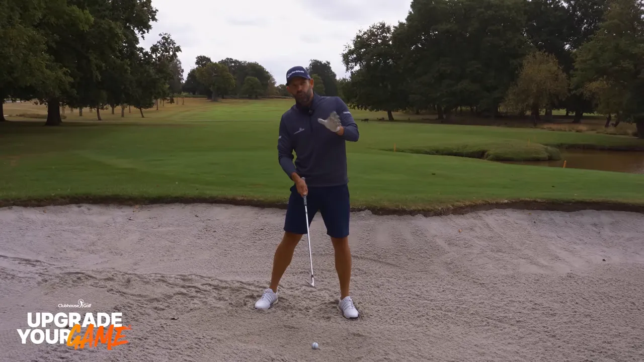 Selecting the 8-iron for a bunker shot setup