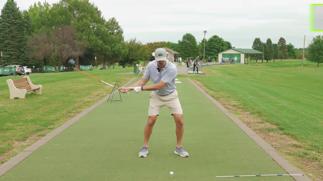 Address: setup for driver showing grip and stance