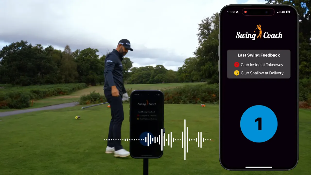 App giving instant audio feedback: 'Club at takeaway inside by seven'
