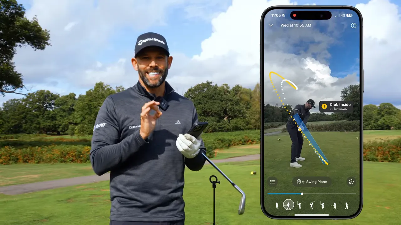 Comparison of early swings versus improved swing with club more in line with hands