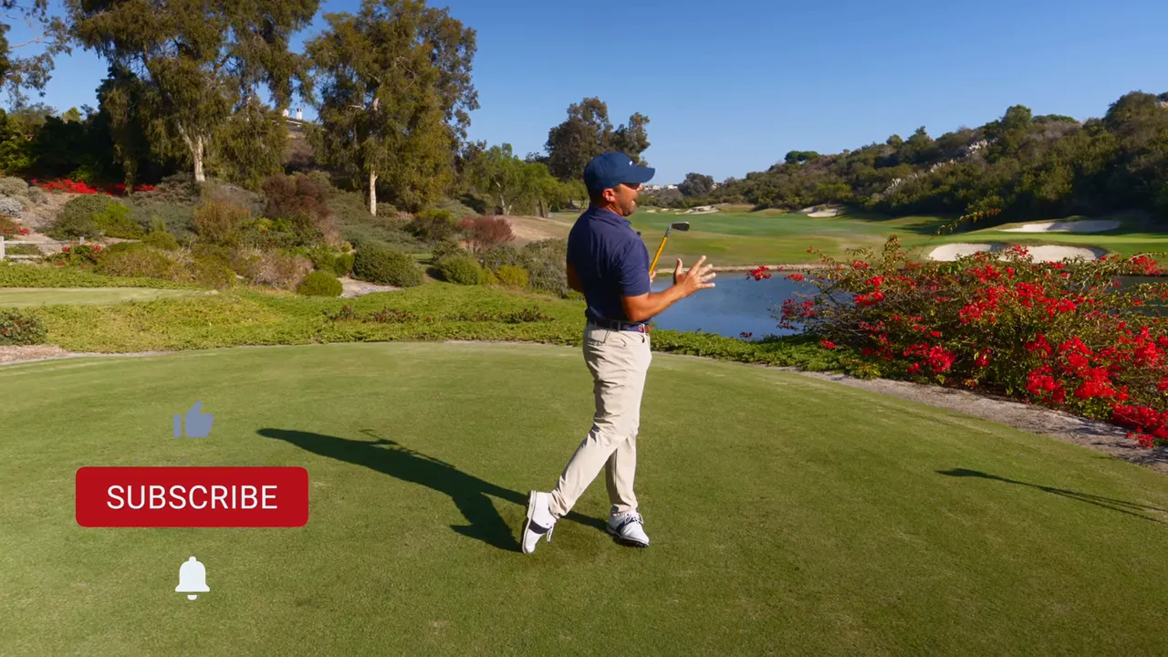 Player rotating around the spine with shoulders finishing toward the target