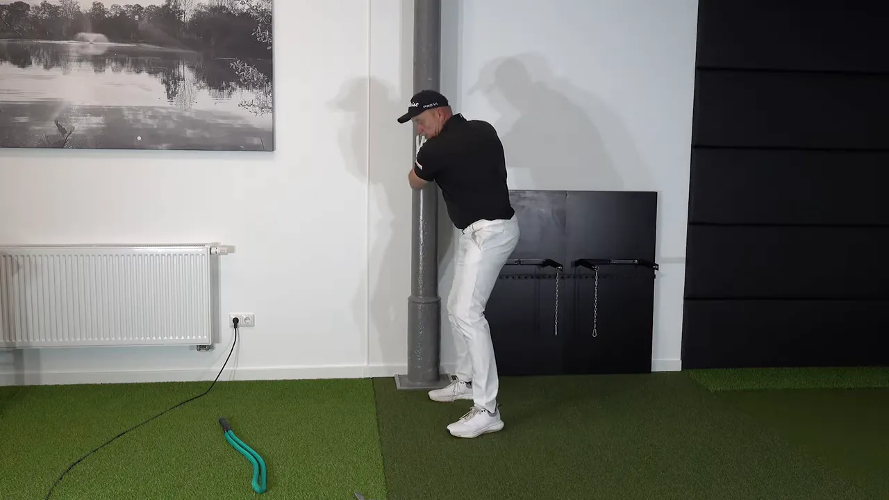 Coach cue: swing back slap the leg to coordinate timing