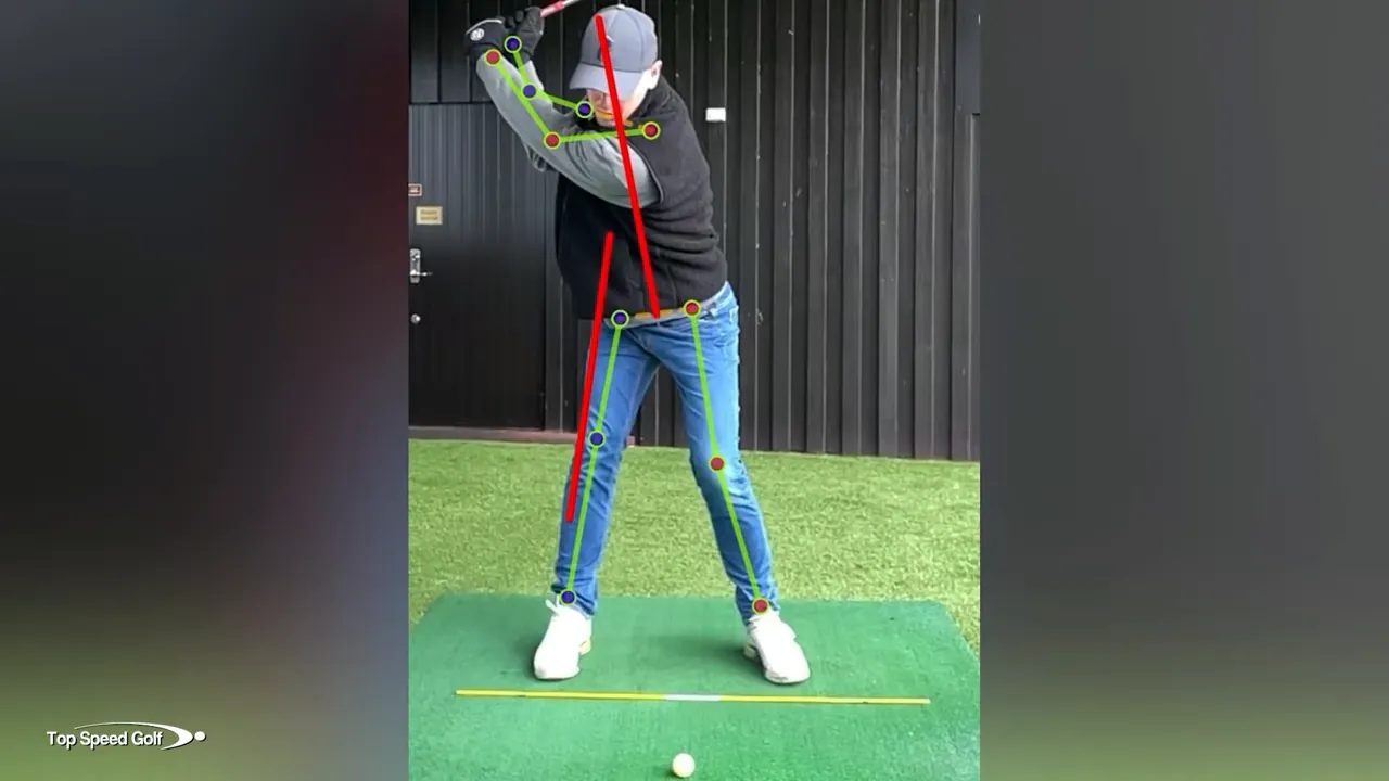 After swing showing back leg stable and spine angle maintained