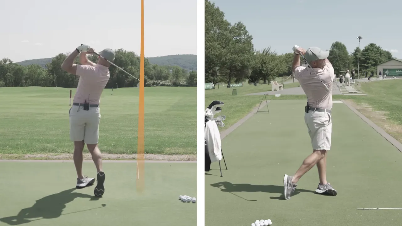 Two swing finishes showing tempo and distance progression