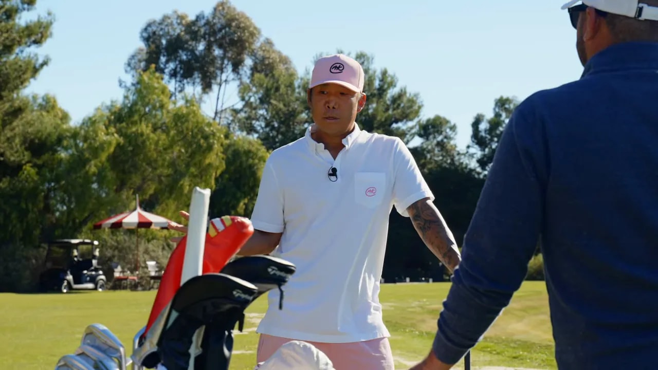 Golfer pre-shot routine