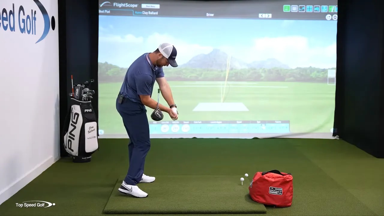 Pause-and-go golf drill showing right arm and forearm organization toward last parallel