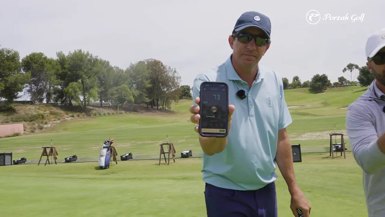 Close-up of a phone screen showing a metronome or tempo setting for putting rhythm practice