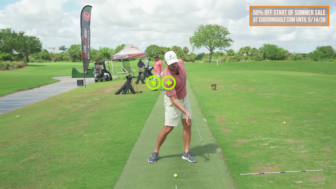 Coach showing bump and crunch trail shoulder action with down and forward sequencing