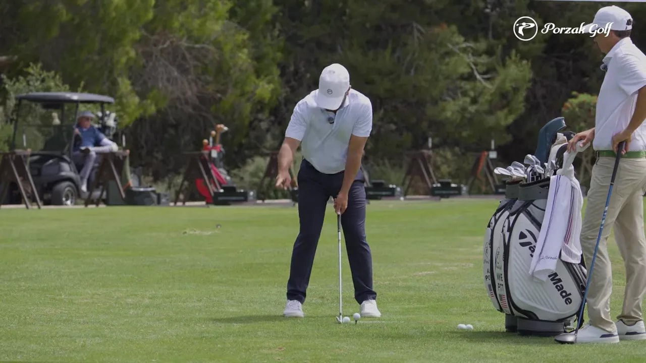 Controlled early backswing checkpoint for driver and iron takeaway