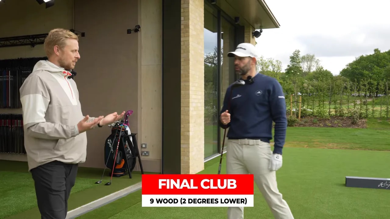 Final club shown as a 9-wood (two degrees lower) during a TaylorMade Kingdom golf fitting