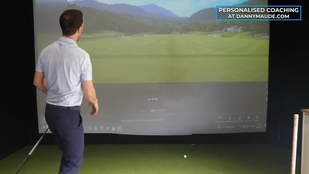 simulator screen showing driver shot result of 282.5 yards