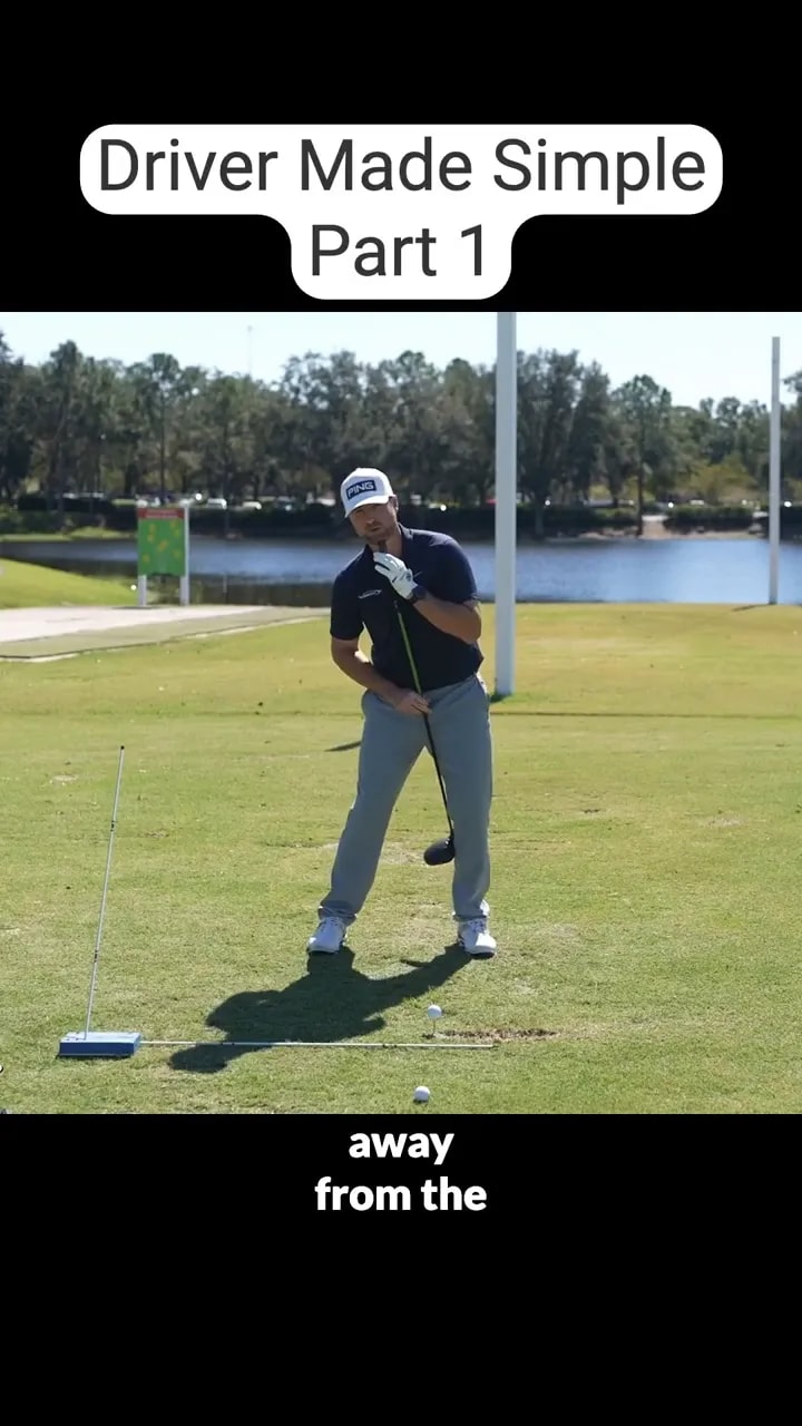 golfer demonstrating spine tilt away from target at address with driver