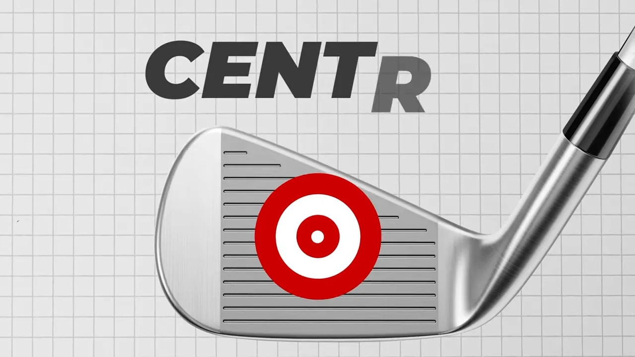 Clubface graphic with a target centered on the face and the word centre above it
