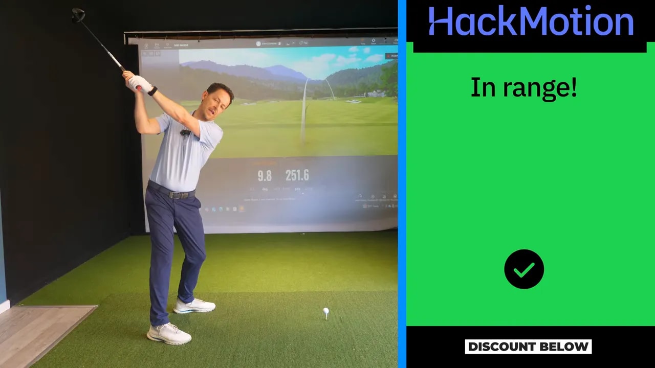 HackMotion screen showing in range with a green confirmation panel